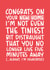 Funny Typography New Home Card - Congratulations - I'm Not Even The Tiniest Bit Distraught That You No Longer Live Five Minutes Away created by Brogan Thomas