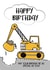 Contruction big digger birthday card created by The Arty Apples Limited