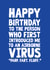 Airborne Virus Funny Birthday Card created by The Sweary Card Co