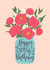 100th Birthday with Mason Jar of Flowers and Hand Lettering created by Ness Nordberg