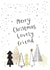 Gold Trees - Black and Gold - Merry Christmas Lovely Friend - Lovely Friend - Friend - Friendship - Starry Night - Christmas Card created by Sarah Catherine