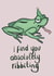 Froggy pun love card - I find you absolutely ribbiting created by Frankie Glover Finlay