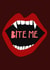 Bite me vampire card created by Jade Muat-Dodd