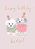 Happy Birthday Bestie! Cute Puppy Dog Illustration Card For Best Friends created by Honey & Velvet Studio