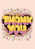 Pretty Bubble Typography Thank You Card - Stars - Hearts - Thank You created by Harkiran Kalsi