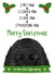 Merry Christmas Card from the Dog (Black) 1000 created by The Merry Giraffe