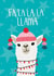 Cute Llama Christmas Card, Fa la la la llama created by Ellie Maguire