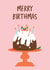 Traditional - Christmas Pudding - Festive - Cake - Merry Birthmas - Birthday Card created by @tikkled.pink