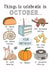 Cute Birthday Card - Things To Celebrate In October - Your Birthday! created by Creaternet