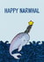 Christmas Narwhal Fairy lights Noel card created by Oh Milo Made