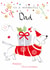 Dad Festive Dachshund with Present Christmas Card created by SABIVO Design by Sabina