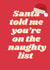 Santa’s naughty list card created by Proper job studio