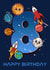 8th Birthday Space Rockets Card created by Love Gifts