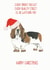 Bassett hound Christmas card created by Sarah Maddox
