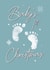 Baby’s first Christmas footprint card created by The Girl Next Draw Cards