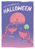 Skeleton & Cocktail Cheers Halloween Card created by Quiet Forest Illustration