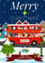Cute Merry Christmas 2025 snowy card for Nephew or Niece from Auntie and Uncle created by Kerrylovescards