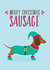 Dachshund sausage dog funny christmas card created by Blush & Blossom 