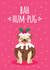 Pug dog funny Christmas card created by Blush & Blossom 