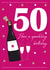 50th champagne / prosecco birthday card created by Missycards