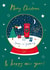 Traditional Christmas Card - Snow Globe - Snow Is Falling created by Jessica Hogarth