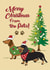 Sausage dog Christmas card created by Wicked Poppy Designs