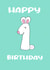 Cute bunny first birthday card created by Wild Housecat Designs