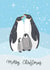 Cute penguin family Christmas card created by Sarah Stephenson
