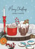 Auntie Hot chocolate Christmas table card created by Evie Garnett Designs