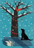 Winter Dog under the tree Christmas Card created by Rocket68