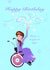 Wheelchair princess birthday card created by Julie Costello