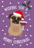 Fun pug Christmas card created by Puggy Designs