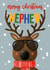 Cute - Festive - Merry Christmas Nephew - Nephew - Kids - Reindeer - Cool - Merry Christmas Card created by Nicola Watson