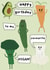 Happy veggies vegan birthday card created by Zoë Nash