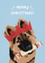 Cute German Shepherd Christmas Card created by Amy V Packham Art