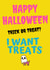Halloween Doggy treat card created by Pet Milestone Cards