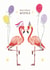 Flamingo Friends celebrate the biggest Birthday created by Evie Warren Illustration
