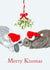 Kissing Bunnies Christmas Card created by Elizabeth Love Artist