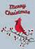 Merry Christmas - Red Cardinal Bird, Berries and Snow Card created by Printables Passions