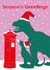 Season's Greetings Dinosaur Christmas Card created by La Fam Illustration