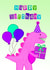 Dinosaur With Balloons Girls Birthday Card created by Jenny Arnott Cards