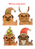 Christmas pugs created by Kirsty's Cartoon Cards