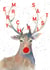 Red nose reindeer Christmas card created by Tilly From The Tuck Shop