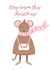 Christmas card with a mouse in warm clothes holding a letter created by mikhaleeevich