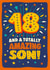 Totally amazing 18th birthday card for a son created by The Typecast Gallery