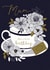 Floral teacup Birthday card created by Sarah Hustwaite Illustration