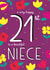 Happy 21st Birthday Niece created by Juniper and Rose Studio