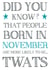 Funny cheeky rude November Birthday card for a friend or family created by Hello Fridays Studio