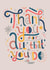 Quirky Hand Drawn Lettering Thank You Card created by Lucy Llewellyn