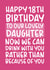 Drink With You Rather Than Because of You Funny Daughter 18th Birthday Card created by Brogan Thomas
